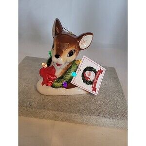 Mr. Christmas Vintage Ceramic Illuminated Multi-Color Reindeer FOLLOW THE MAGIC